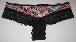 NWT VICTORIA'S SECRET PINK XS NEON AZTEC GEOMETRIC LACE RARE MINI BIKINI PANTIES - Picture 1 of 3