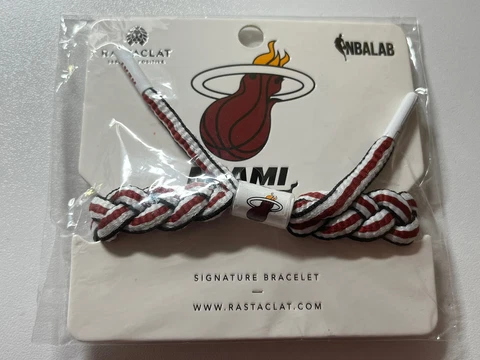 Rastaclat Braided Bracelet NBA Miami Heat Red Black New Cover