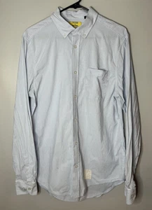 Five Four Shirt Men's M Blue Pinstripe Button Down Long Sleeve Poggy The Man - Picture 1 of 7