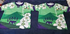 Matching Pair of colorful shirts 1 Med 1 Large Unique Grizzly Bear & Floral Polo