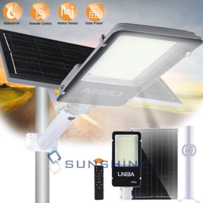 Commercial 80000000LM LED Outdoor Dusk to Dawn Solar Street Light Road Area Lamp - Image 1 of 4