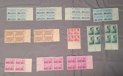 1955 US Postage Plate Block Lot (12 Total) Scott #1067-1069, 1071, 1072 MNH - Image 1 of 4