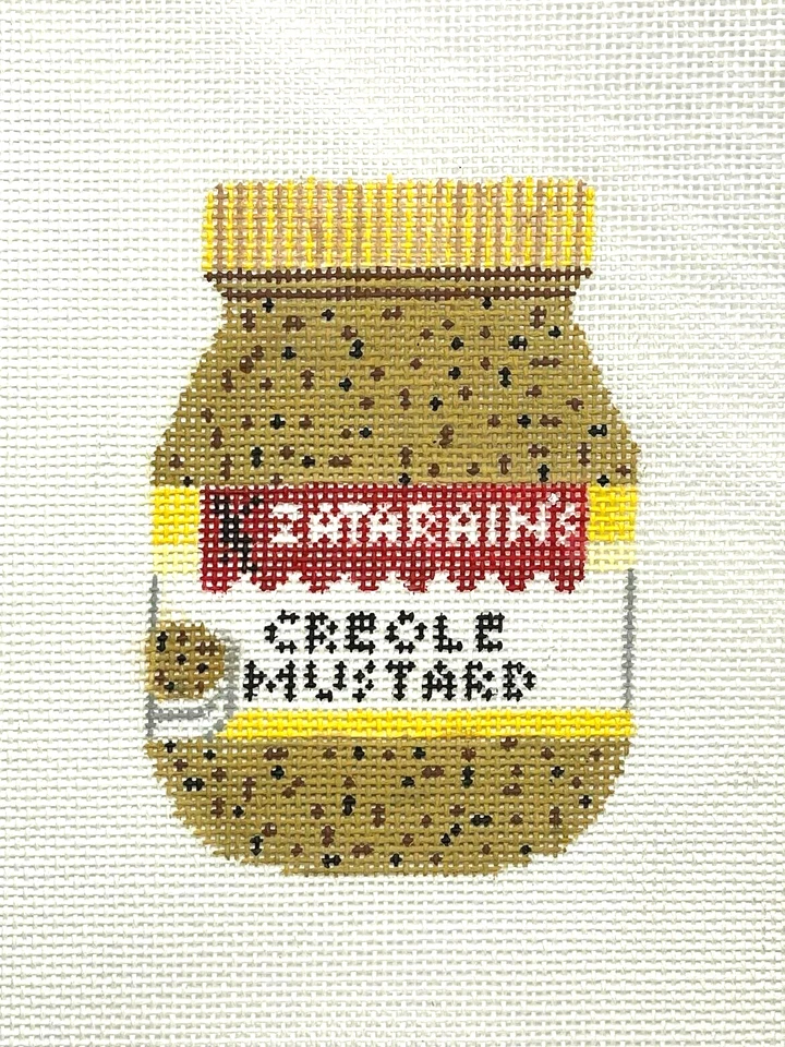 NEEDLE NOLA Creole Mustard New Orleans Ornament Handpainted Needlepoint Canvas - Image 1 of 1