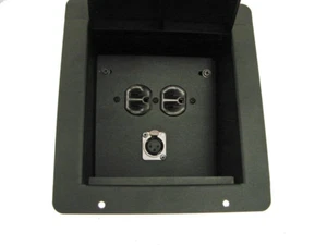 PROCRAFT FPML-1DUP1XF Einbau Bühnentasche/Bodenbox mit 1AC+1 XLR-Buchse - Bild 1 von 4