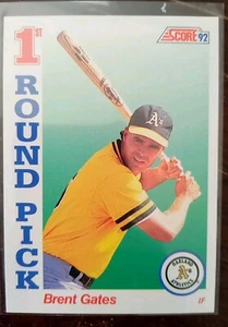 1992 Score #805 Brent Gates  RC Rookie Athletics  - Picture 1 of 2