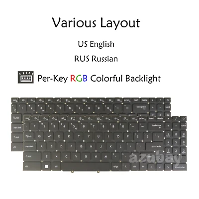 美国俄罗斯键盘适用于 MSI Creator Z17 HX Studio A14V A14VGT A14VFT A14VET,RGB — 第 1/4 张图片