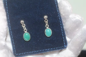 New Gruta Minerales Argentina Turquoise  earrings Sterling Silver - Picture 1 of 7