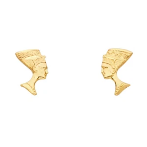 Ioka - 14K Yellow Gold Pharaoh Post Push Back Earrings - Picture 1 of 2