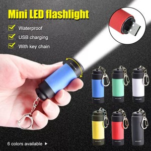 Waterproof Mini Rechargeable LED Light USB Flashlight Lamp Torch Pocket Keychain