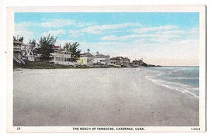 The BEACH At VARADERO Cardenas CUBA  Postcard WB Cuban N'tl Tourist Comm  - Picture 1 of 2