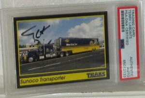1991 TRAKS TERRY LABONTE AUTOGRAPHED CHECKLIST CARD #194 PSA/DNA AUTHENTIC AUTO