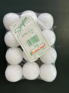 12Pcs 2" White Styrofoam Balls Smooth Round Balls for Crafts - Picture 1 of 2
