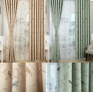 LIQUIDACIÓN PÁJARO Vintage Shabby Chic Cinta Superior Blackout Forrado Cortina Duckegg Crema - Imagen 1 de 2