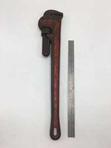 Vintage RIDGID 24" Straight Heavy Duty Adjustable Red Cast Iron Pipe Wrench - Picture 1 of 15