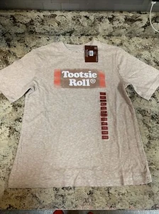 Tootsie Roll Logo Light Brown Candy T-Shirt - Boys Youth MEDIUM (8) NEW - Picture 1 of 6