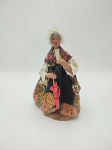 Santon de Provence, Terrakotta, Frau mit Regenschirm, signiert Florenz - Bild 1 von 9