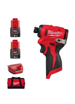 Milwaukee M12 BLIDRC-202C 12V Brushless Compact Impact Driver Kit 2X 2.0Ah - Image 1 of 4