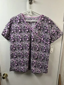 Nwt Scrubin Uniform Xl  Nurse STNA Hospitality Scrub Top V-Neck Pockets Doctor - Picture 1 of 7