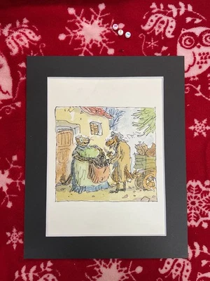 Quentin Blake Vintage Art Print Art , Mounted , Puss In Boots BEATRIX POTTER - image 1 of 4