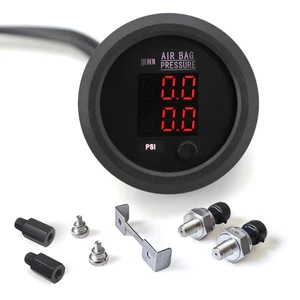 Manómetro de presión de aire con pantalla digital doble 2-1/16" (52 mm) medidor de suspensión neumática K... - Imagen 1 de 7