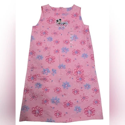 Disney Store Vintage 90s Pink Cotton Floral Minnie Embroidered Dress Size L - Image 1 of 4