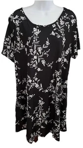 Fashion dress 2XL Women’s Black White Floral - Picture 1 of 2