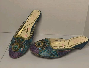 Preen New York bestickte Perlen Pantoletten Slipper Schuhe US Größe 5-5,5 - EU 35 Boho - Bild 1 von 16