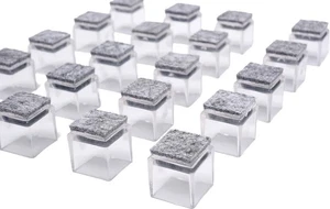 20 PIEZAS Protectores de patas de silla cuadrada Almohadillas de fieltro de silicona para pisos de madera dura - Imagen 1 de 6