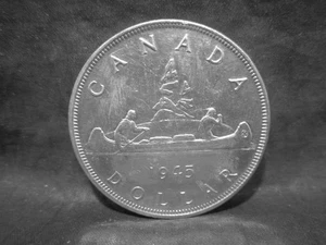 Silbermünze - Canada Dollar 1945 "Teppichhändler und Indianer" VZ  GS9865 - Picture 1 of 2