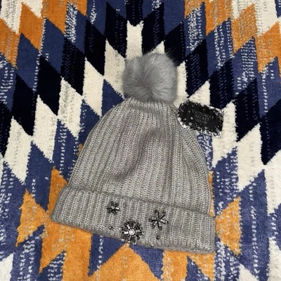 Victoria's Secret 冬季天使 雪花 闪耀 Pom 帽子 针织 豆豆 全新 全新带标签 — 第 1/4 张图片