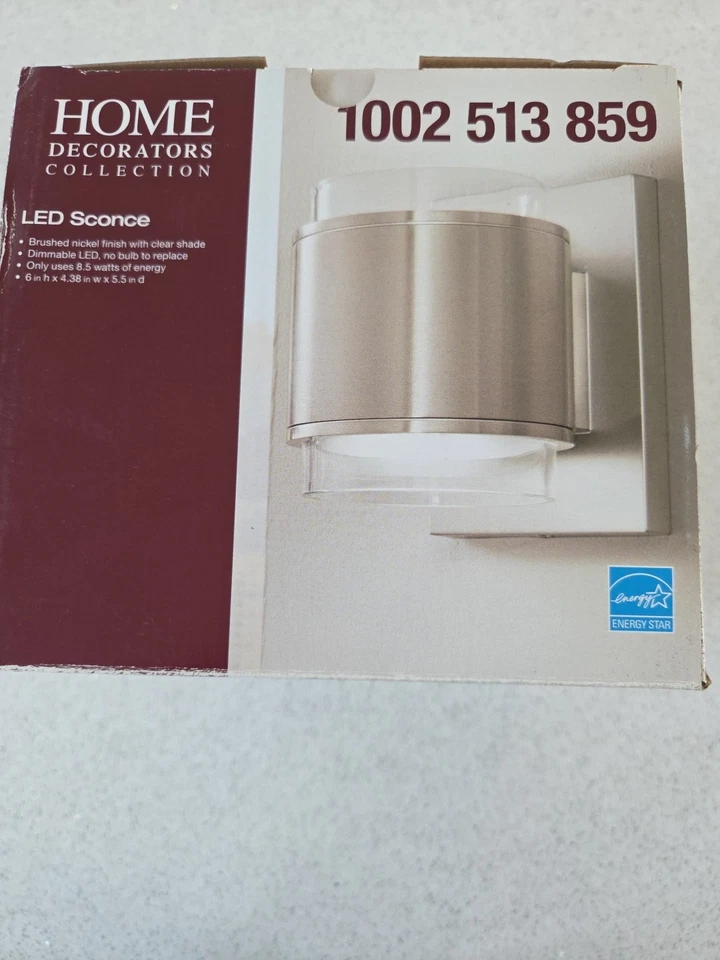 Home Decorators 60w Brushed Nickel LED Wall Sconce Lh6