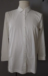 J Jill Camisa Blanca Colección Botón Frontal Abertura Laterales Túnica con Camisa Elástica Talla M - Imagen 1 de 6