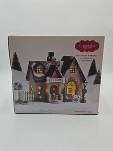 Nikolaus Platz Zoohandlung Bäckerei beleuchtetes Dorf NEU IN GEÖFFNETER VERPACKUNG - Bild 1 von 4