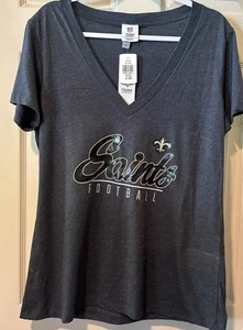 Camiseta de fútbol para mujer New Orleans Saints cuello en V nueva - Imagen 1 de 6