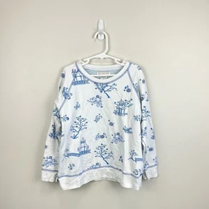 TBBC Cassidy Comfy Crewneck Sweatshirt White Blue Sir Proper's Pagoda Girls 10 - Picture 1 of 5
