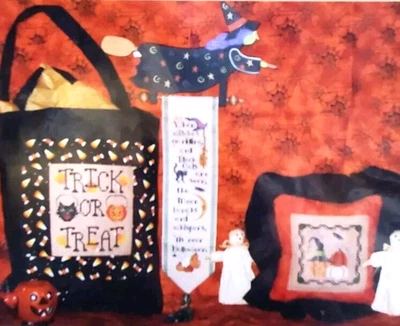 Waxing Moon Designs QUICK STITCHES for HALLOWEEN Cross Stitch Charts 3 Designs - Image 1 of 3