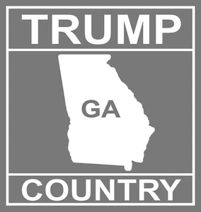 GA is Trump Country Diecut Sticker 8" XL Georgia 2024 weiß - Bild 1 von 2