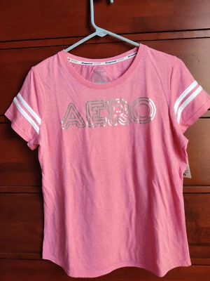 Camiseta Top Aeropostale Talla M Rosa Manga Corta Mezcla Algodón Atlético Aero NUEVA Foto 1 de 2