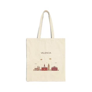 Valencia Spain Cotton Canvas Tote Bag, Eco-Friendly Shopping Bag, Travel Tote - Afbeelding 1 van 6