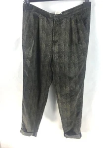 Urban Outfitter Damen braun Satin plissiert lässig Knöchelmanschette Hose Gr. 2 - Bild 1 von 9