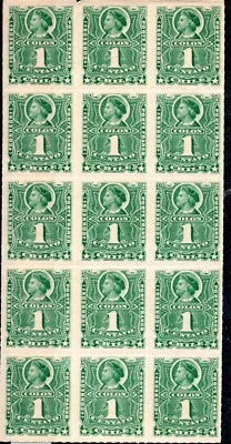 CHILE, BLOCK DE 15 COLONES RULETEADOS, MINT - Image 1 of 2