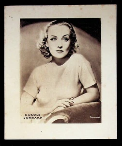 Carole Lombard 1940s Original Movie Magazine Give-Away Portrait Photo Still Rare - Picture 1 of 2