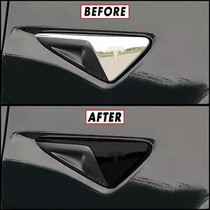 Eliminación de cromo Superposición de blackout para 2017-21 Tesla Model X Fender Ajuste de la cámara lateral - Imagen 1 de 5
