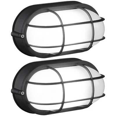 2-Pack Bulkhead Hallway Wall Light 4 Inch Black Nautical Wall Sconces E26 Socket - Image 1 of 4