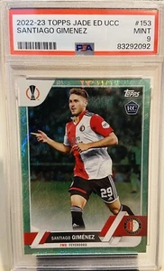 Santiago Gimenez 2022-23 Topps Jade UCC Rookie, PSA 9, Feyenoord+Mexico ⚽️🔥🇲🇽 - Picture 1 of 4