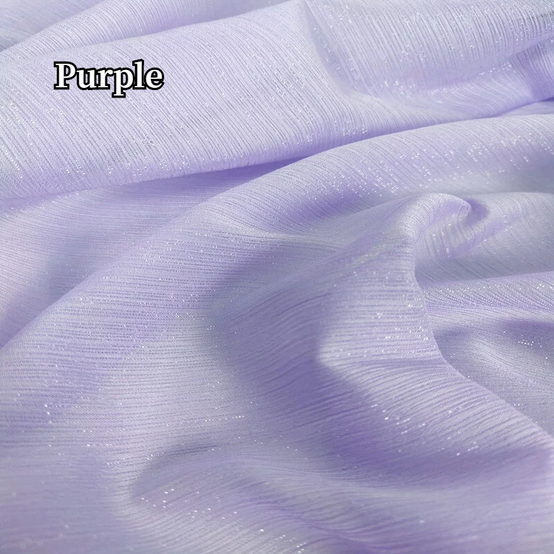 Glitter Sheer Crepe Chiffon Fabric Lightweight Thin for Hanfu Costume By Metre - Image 1 of 4
