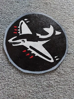 Hand Painted Leather WW2 Squadron Group Patch Flying Tigers - Image 1 of 3