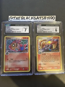 CGC 6 Milotic 5/101 & CGC 7 Feebas δ 49/101 Reverse Holo Rare Stamped - Picture 1 of 2