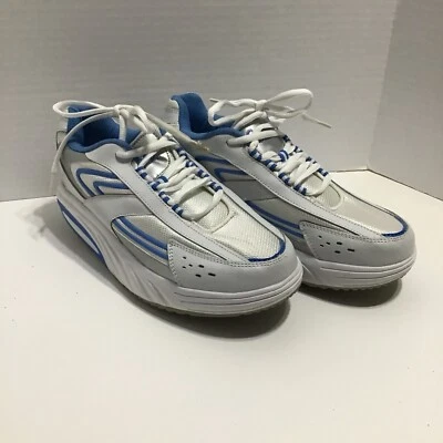 Curves para Mujer Tenis Damas Zapatos de Fitness Talla 8 Cuero Blanco y Azul Foto 1 de 4
