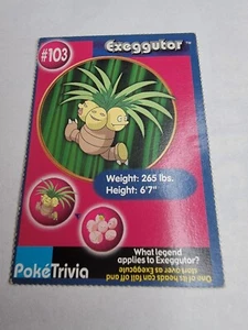 Pokétrivia Topps Pokémon Card #103 Exeggutor Collectors Facts MP - Picture 1 of 7